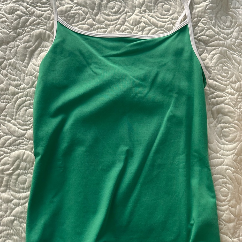 Aritzia Green Camisole with White Trim